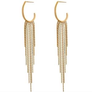 New! Gold Chain Hoop Earrings 18k Gold Plated | ( 2010 ) NWOT